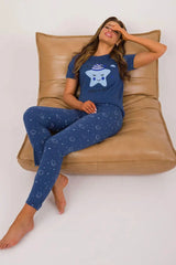 Factory Price short-sleeved t-shirt and pants womens pajamas Adomoo