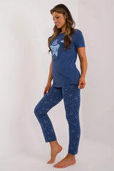 Factory Price short-sleeved t-shirt and pants womens pajamas Adomoo