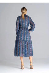 Figl midi length, flared, lined dress  Adomoo