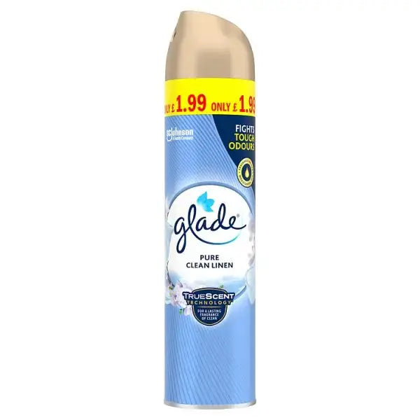 Glade Aerosol Air Freshener Clean Linen 300ml (Case of 12)  Adomoo