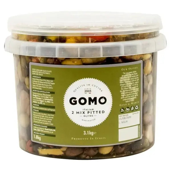 Gomo 2 Italian Mix Pitted Olives 3.1kg  Adomoo