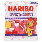 HARIBO Heart Throbs Strawberry Fruit Flavour Jelly & Foam Sweets Sharing Bag 140g (Case of 12)  Adomoo