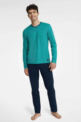 Henderson long sleeves - V neckline men's pajamas Adomoo