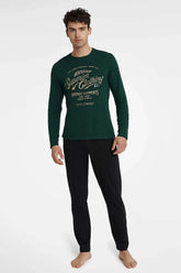 Henderson long sleeves and half-round neckline men's pajamas Adomoo