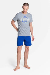 Henderson red-navy blue men's pajama Adomoo