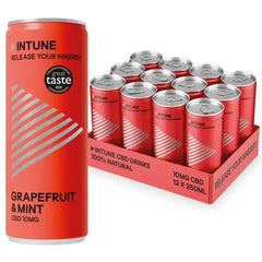 INTUNE CBD Grapefruit & Mint CBD Drink 12 x 250ml Cans  Adomoo