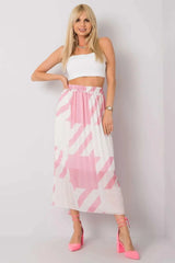 Italy Moda elastic waistband pleated skirt Adomoo