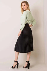 Italy Moda elastic waistband pleated skirt Adomoo
