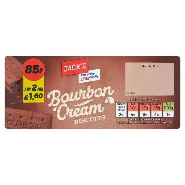 Jack's Bourbon Cream Biscuits 150g (Case of 12) Adomoo
