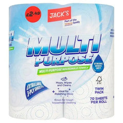 Jack's Multi-Purpose Household Towels 70 Sheets Per Roll Twin Pack (Case of 8) Adomoo
