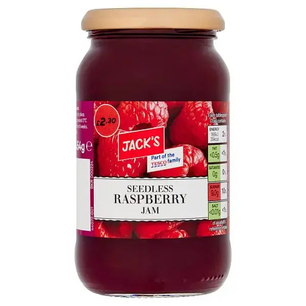 Jack's Seedless Raspberry Jam 454g (Case of 6)  Adomoo