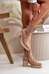 Jezzi ankle boots made of high-quality eco suede combine style and functionality  Adomoo