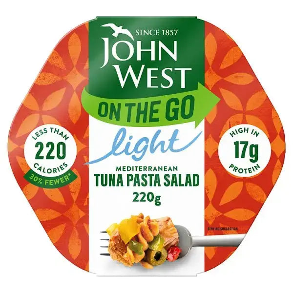 John West on the Go Light Mediterranean Tuna Pasta Salad 220g (Case of 6) Adomoo