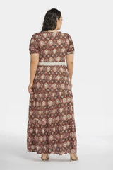 Karko lightweight viscose fabric flora dress  Adomoo