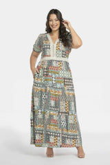 Karko lightweight viscose fabric flora dress  Adomoo