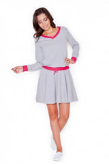 Katrus grey cotton sweatshirt with long sleeves  Adomoo