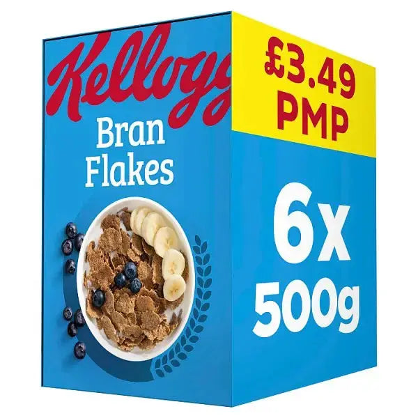 Kellogg's Bran Flakes Breakfast Cereal 6x500g (Case of 6) Adomoo