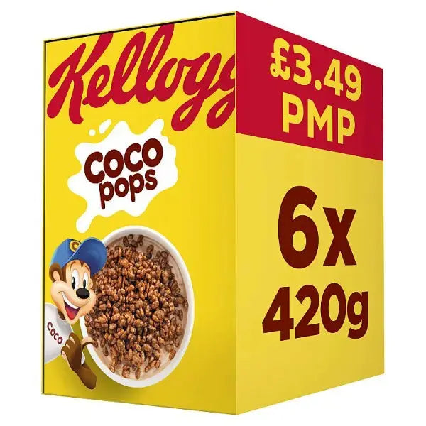 Kellogg's Coco Pops Breakfast Cereal 6 x 420g (Case of 6) Adomoo