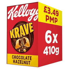 Kellogg's Krave Chocolate Hazelnut Breakfast Cereal 6 x 410g (Case of 6) Adomoo