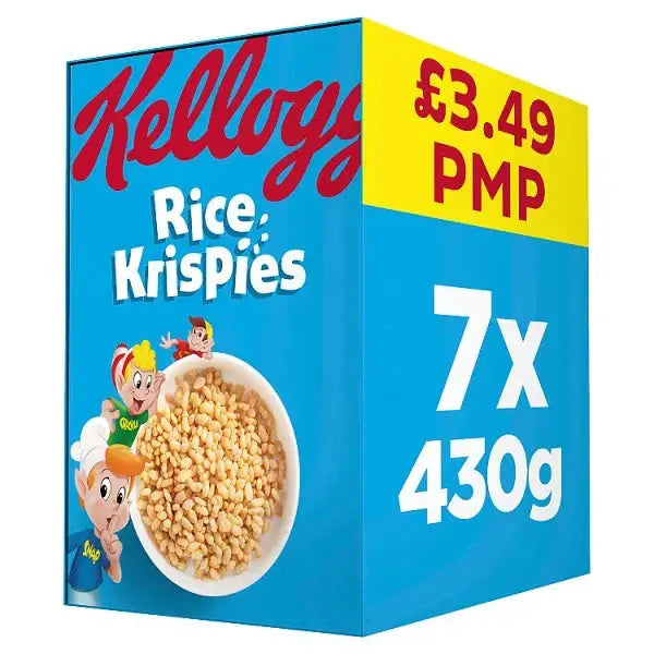 Kellogg's Rice Krispies Breakfast Cereal 7 x 430g (Case of 7) Adomoo