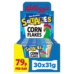 Kellogg's Rice Krispies Squares Corn Flakes Snack Bar 30 x 31g (Case of 30) Adomoo