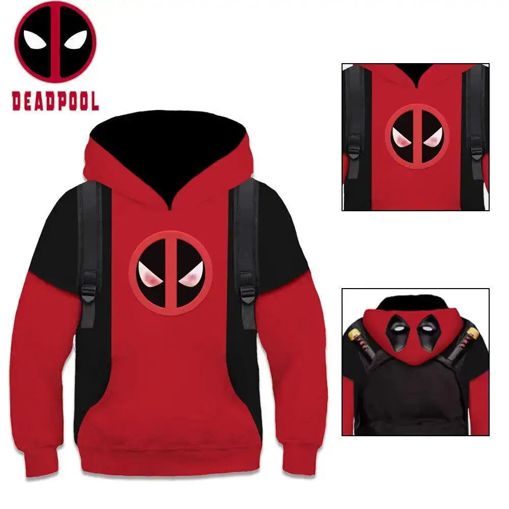Kids Deadpool Cosplay Boys Hoodie Pullover Sweaters Christmas Sweatshirt Kidpool  Adomoo