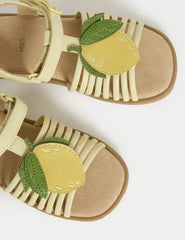 Kids' Lemon Appliqué Sandals (4 Small - 2 Large)  Adomoo