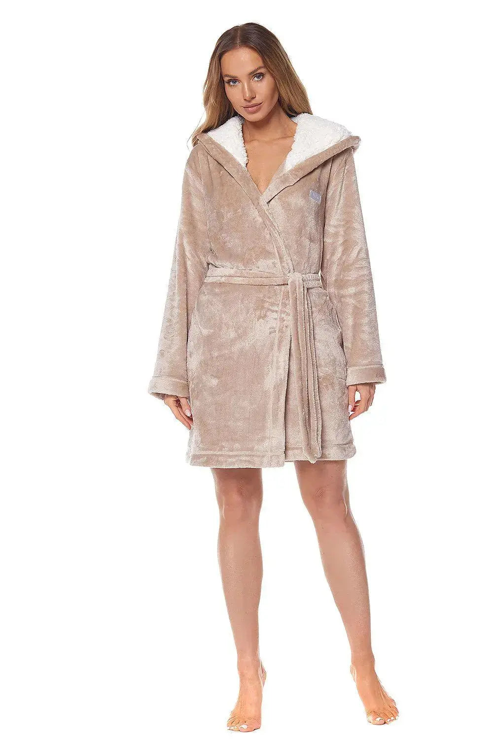 L&L collection ala beige color bathrobe Adomoo