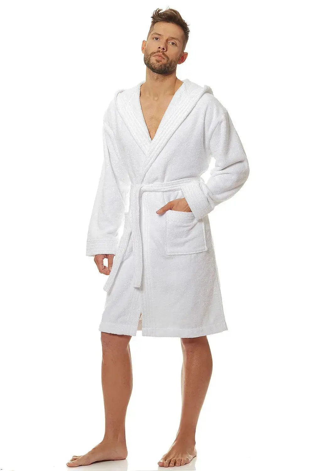 L&L collection men's hooded bathrobe high quality cotton  Adomoo