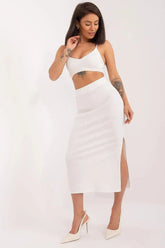 Lakerta casual looks ribbed fabric skirt Adomoo
