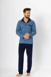 M-Max fine pattern unbuttoned men's pajamas Adomoo