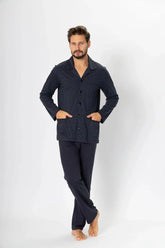 M-Max knitted fabric men's unbuttoned pajamas Adomoo