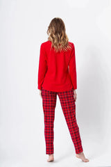 M-Max sleeved shirt and patterned pants womens pajamas  Adomoo