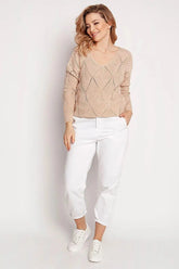 MKM loose, openwork, ribbed sweater  Adomoo
