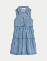 Denim Collared Dress (2-8 Yrs)  Adomoo
