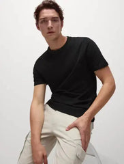 Regular Fit Pure Cotton Crew Neck T-Shirt  Adomoo