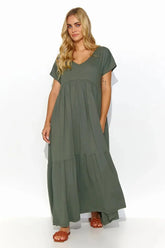 Makadamia airy, casual and fashionable maxi dress  Adomoo