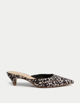 Marks and Spencer Leopard Print Slip On Kitten Heel Mules Adomoo