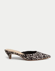 Marks and Spencer Leopard Print Slip On Kitten Heel Mules  Adomoo
