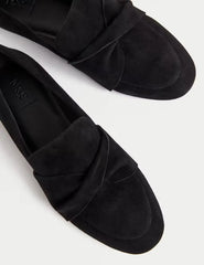 Marks and Spencer Suede Bow Loafers  Adomoo