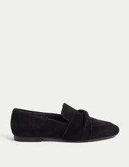 Marks and Spencer Suede Bow Loafers  Adomoo