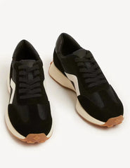 Marks and Spencer Leather Lace Up Side Detail Trainers  Adomoo
