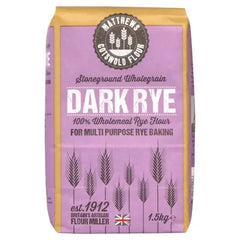 Matthews Cotswold Flour Stoneground Dark Rye 5 x 1.5kg  Adomoo