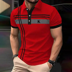 Men's Rugby Polo Shirt – Striped, Short Sleeve, Casual Athleisure  Adomoo