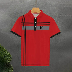 Men's Rugby Polo Shirt – Striped, Short Sleeve, Casual Athleisure  Adomoo