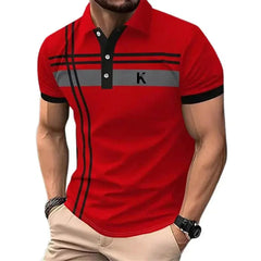 Men's Rugby Polo Shirt – Striped, Short Sleeve, Casual Athleisure  Adomoo