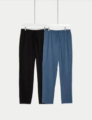 Mens 2pk Pure Cotton Pyjama Bottoms  Adomoo