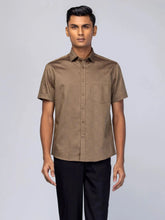 Mens Coffee/Chocolate Textured Executive Shirt  Adomoo