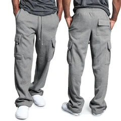 Men's Straight Fit Joggers – Oversized Multi-Pocket Sweatpants for Sports & Streetwear  Adomoo