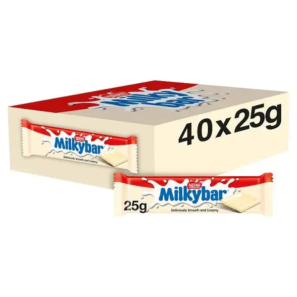 Milkybar White Chocolate Bar 25g (Case of 40)  Adomoo